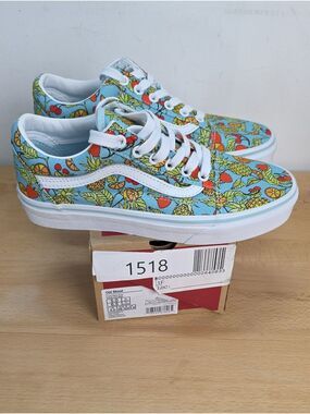 Vans Old Skool Sneakers in Light Blue with Fruit Print Women 6.5